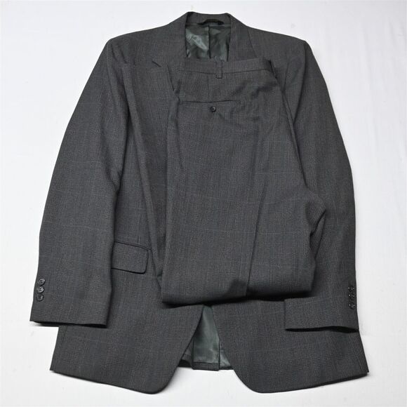 Johnny Carson 40L 36x34 Brown Glenn‎ Check Mens Sports Jacket Pants Suit